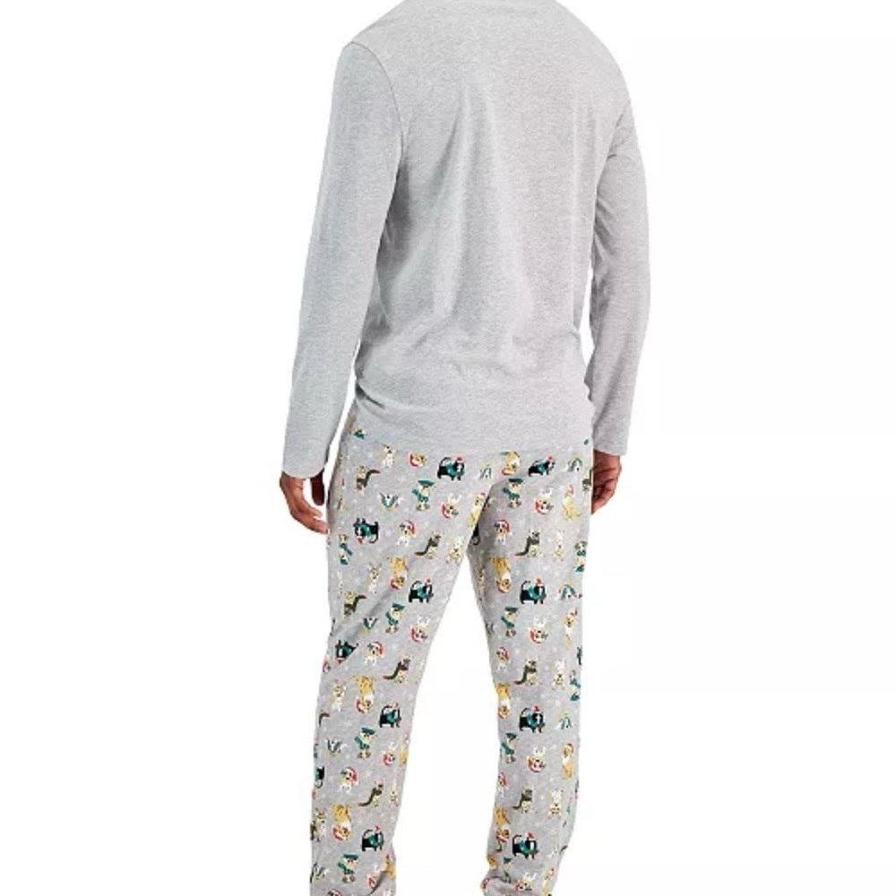 New Men’s Family Pajamas Matching Men's Holiday Dogs & Cats Mix size large - Picture 2 of 3